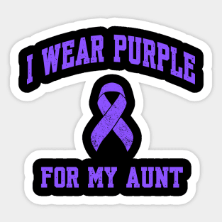 I Wear Purple for My Aunt Sticker